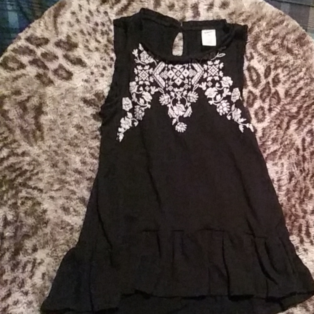Arizona Jeans large 14 black and white tank top